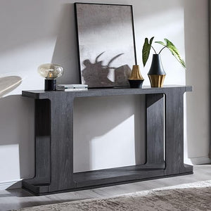 63-Inch Modern Console Table with 2-Tier Storage