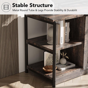 65-75 Inch Farmhouse TV Stand with Storage Cabinet