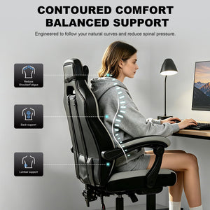 Big & Tall Gaming Chair with Footrest, 400 lbs