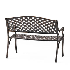 Outdoor Cast Aluminum Bench – Antique Copper