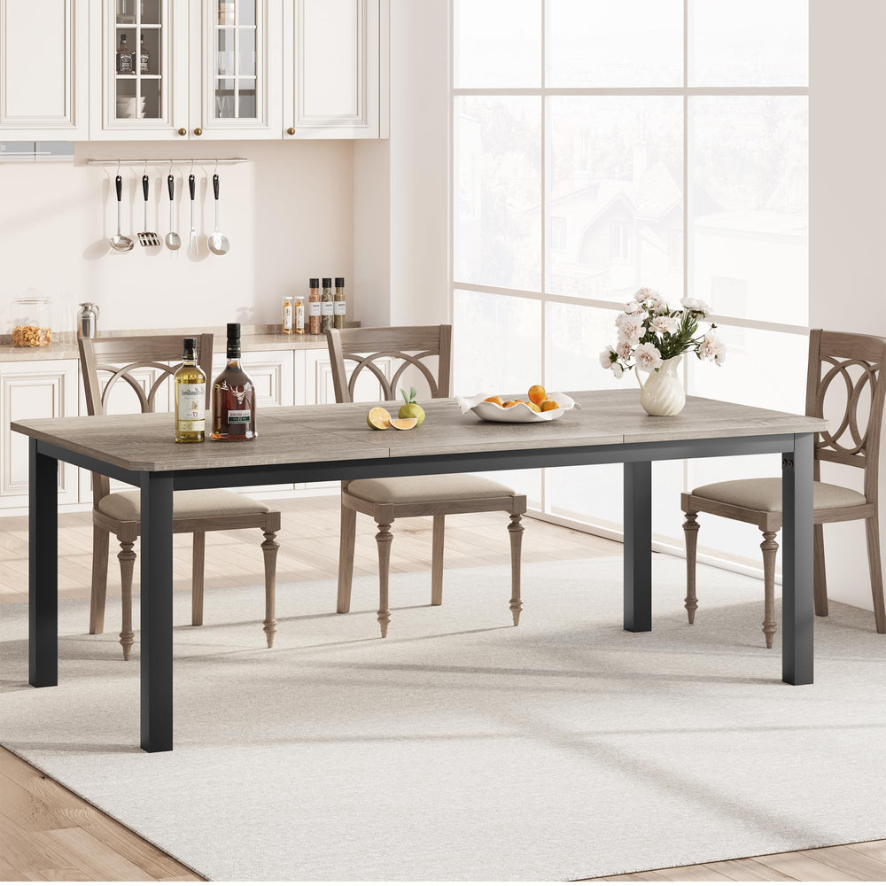Industrial Dining Table 6-8 Person, 78" Rectangular Kitchen Table