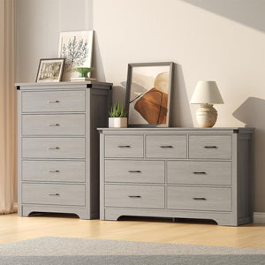 5-Drawer Dresser Chest with Wood Tabletop