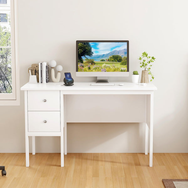Writing Desk with 2 Drawers, 43.3" Home Office & Bedroom Desk