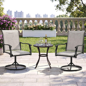 Outdoor Swivel Patio Dining Chair with 360° Rotation & Rocking – Set of 2