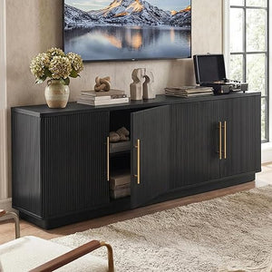 Fluted TV Stand & Entertainment Center – 70" Media Console with Storage