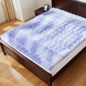 Memory Foam Mattress Topper with Cooling Gel & 7-Zone Support