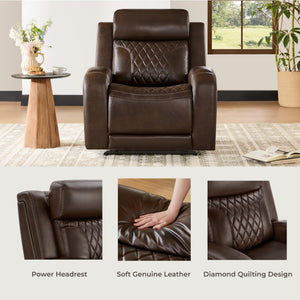 Power Recliner Chair with Adjustable Headrest & USB Ports