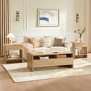 3-Piece Coffee Table & End Table Set with Storage