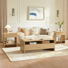 3-Piece Coffee Table & End Table Set with Storage