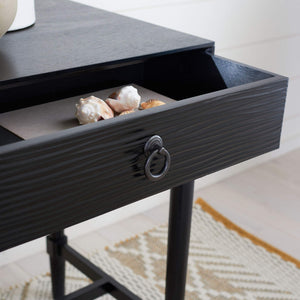 Contemporary Black Accent Table with Drawer