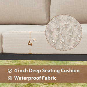 L-Shaped 6-Piece Outdoor Sectional Patio Set with Coffee Table