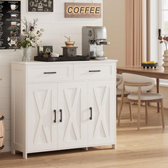Sideboard Buffet Cabinet with Drawers, Doors & Adjustable Shelves