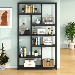 7-Tier Tall Bookcase with Open Shelves