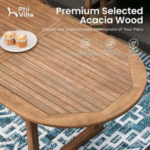 9-Piece Acacia Wood Outdoor Dining Set with Extendable Table