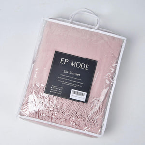 Fringed Mulberry Silk Throw Blanket