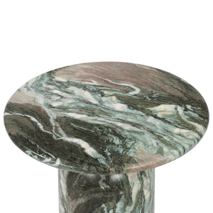 Round Faux Marble End Table – Reinforced Resin Side Table