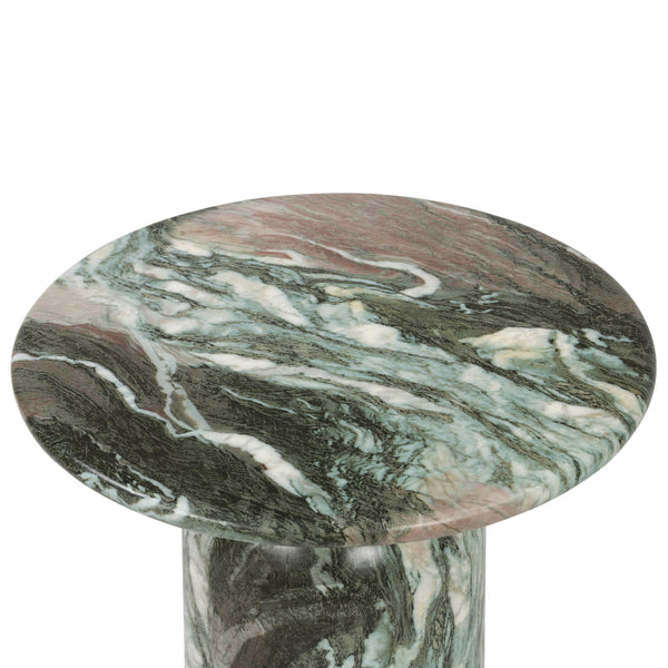 Round Faux Marble End Table – Reinforced Resin Side Table