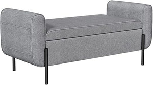 Storage Bench with Armrests and Ottoman Storage