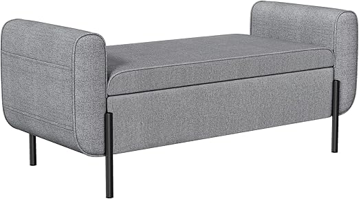 Storage Bench with Armrests and Ottoman Storage