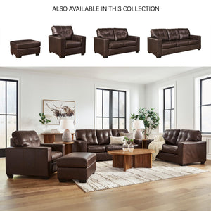 Dark Brown Leather Rectangular Ottoman