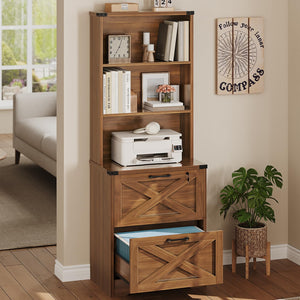 2-Drawer File Cabinet with Lock & Adjustable Shelf