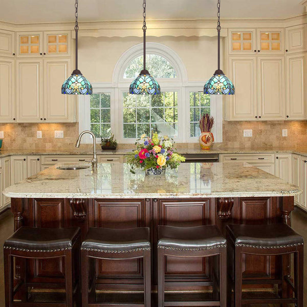 Tiffany Stained Glass Pendant Light – Sea Green