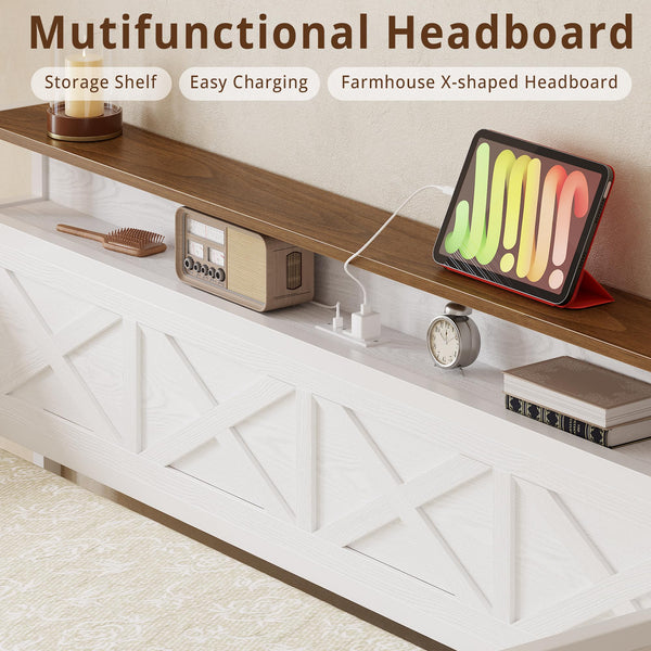 Twin Size Farmhouse Daybed with Storage Drawers & Charging Station