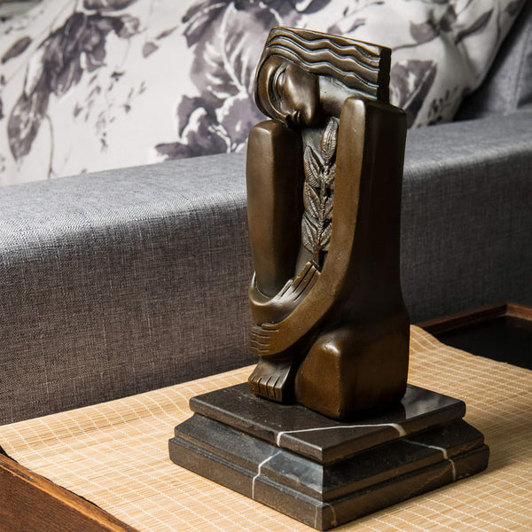 Abstract Bronze Female Sculpture