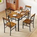 7-Piece Dining Table Set with 6 X-Back Chairs – Modern Farmhouse Kitchen Dining Set