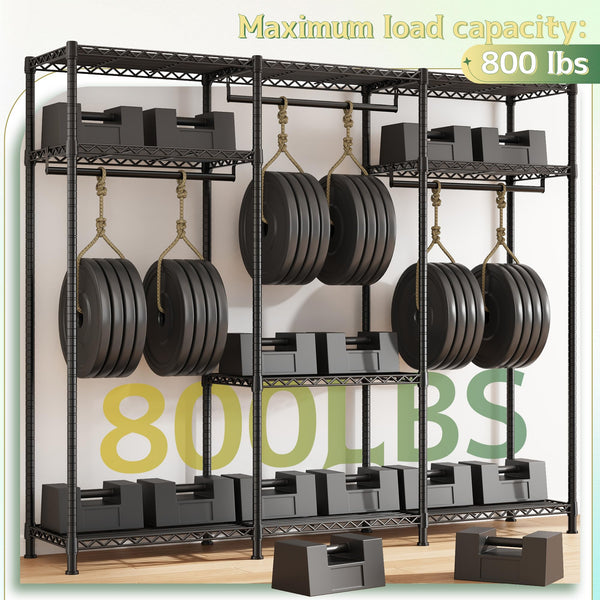 Heavy Duty Clothes Rack with Cover & Adjustable Shelves