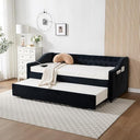 Twin Velvet Daybed with Pop-Up Trundle & USB Ports