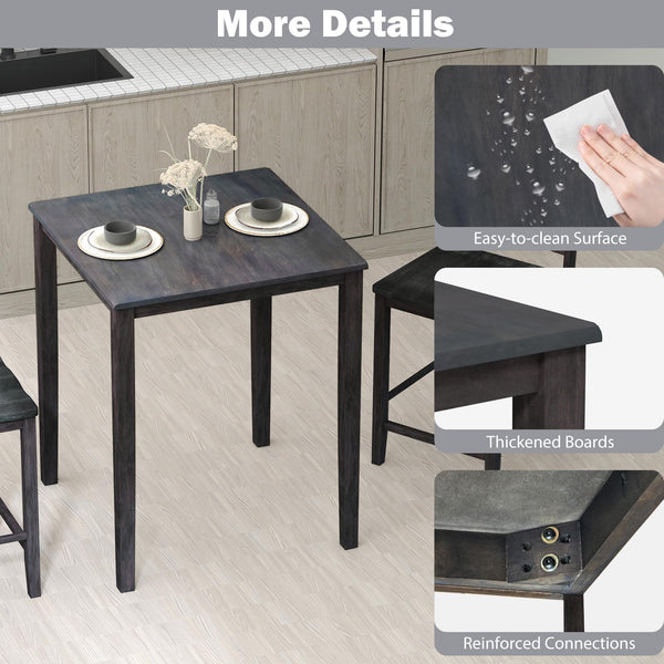 Square Counter Height Dining Table, 30"x30"x36"