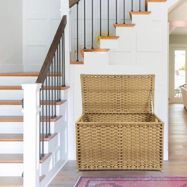 Wicker Storage Trunk with Lid