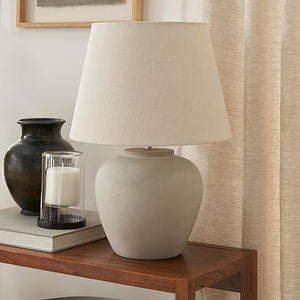 20-Inch Two-Tone Glossy Ceramic Table Lamp