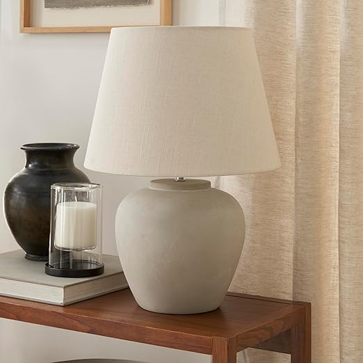 20-Inch Two-Tone Glossy Ceramic Table Lamp