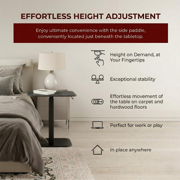 Height Adjustable C-Shape Side Table
