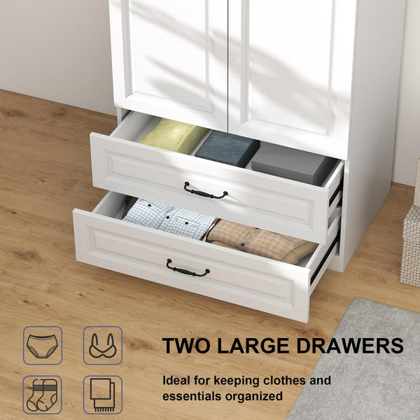 Extra Tall Wardrobe with Drawers & Top Cabinet