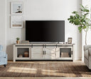 Farmhouse TV Stand for 75" TVs with Sliding Barn Doors