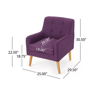 Mid-Century Fabric Arm Chairs, Set of 2 – Purple