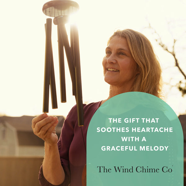 32-Inch Memorial Sympathy Wind Chimes with Greeting Card
