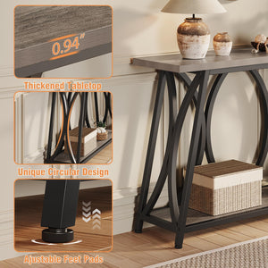 47-Inch Industrial Console Table with Shelves