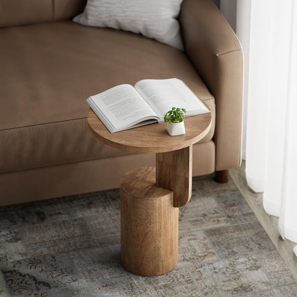 Round Geometric End Table