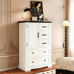 5-Drawer Farmhouse Dresser – Wood Chest of Drawers
