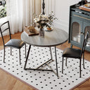 Round Dining Table Set for 2 with Upholstered Chairs