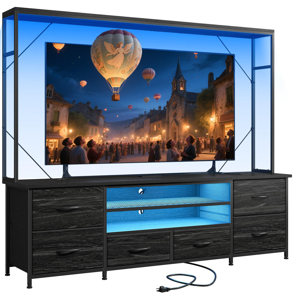 55" Entertainment Center with LED Lights & Power Outlets