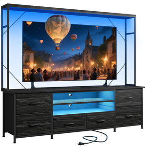 55" Entertainment Center with LED Lights & Power Outlets