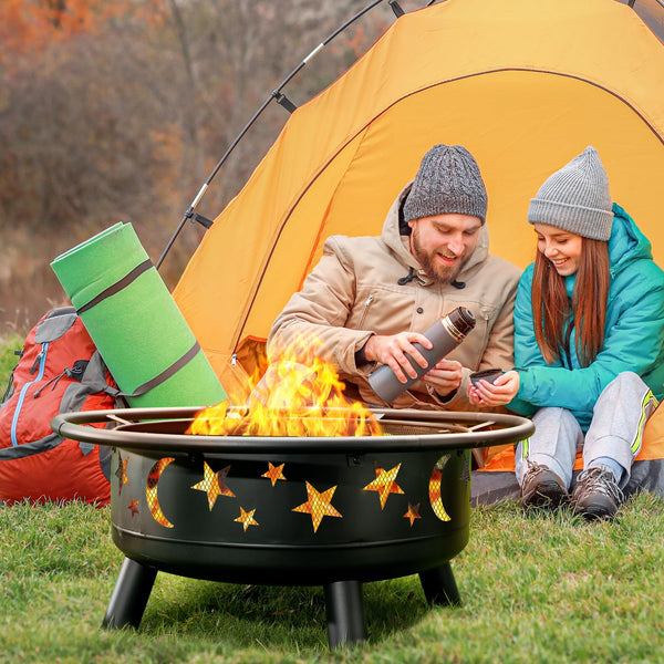 32 Inch Round Metal Wood Burning Fire Pit