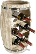Barrel Wine Rack – 8-Bottle Wooden Freestanding Holder