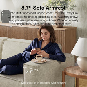 Modular Sectional Sofa with Ottoman, No-Assembly Chenille Couch
