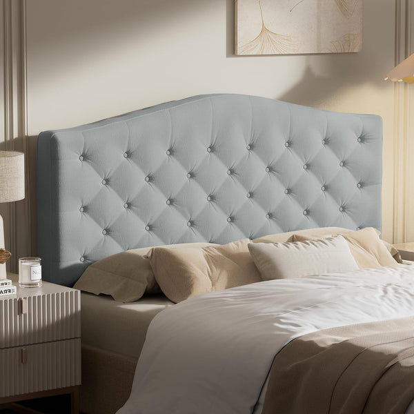 Tufted Upholstered Headboard – Queen & King | Chenille Fabric, 4" Cushion